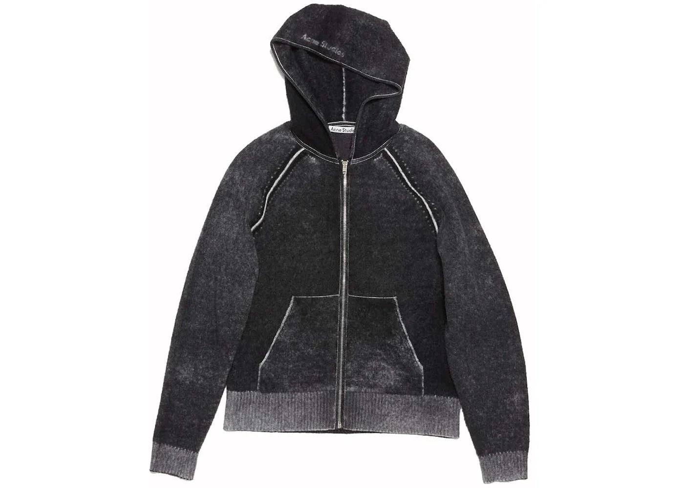 Acne Studios Hooded Zippered Sweatshirt Black