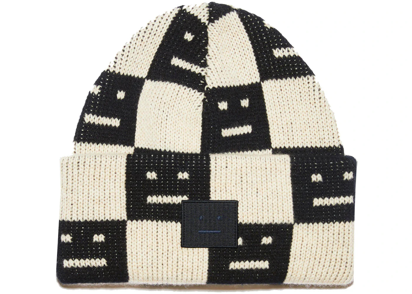Acne Studios Jacquard Knit Beanie Black/Oatmeal