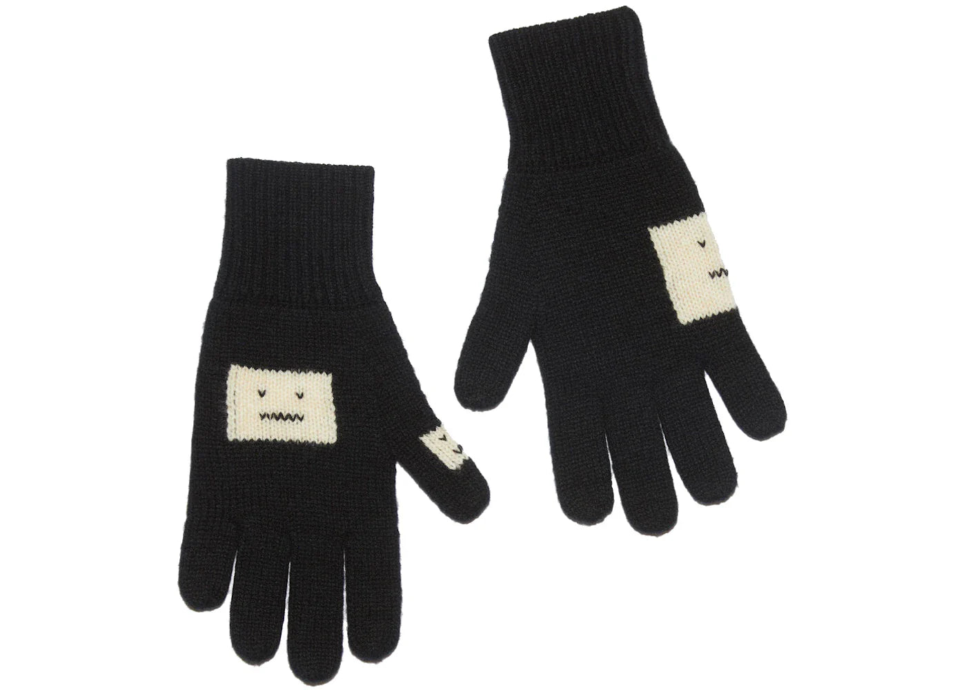 Acne Studios Knit Face Gloves Black