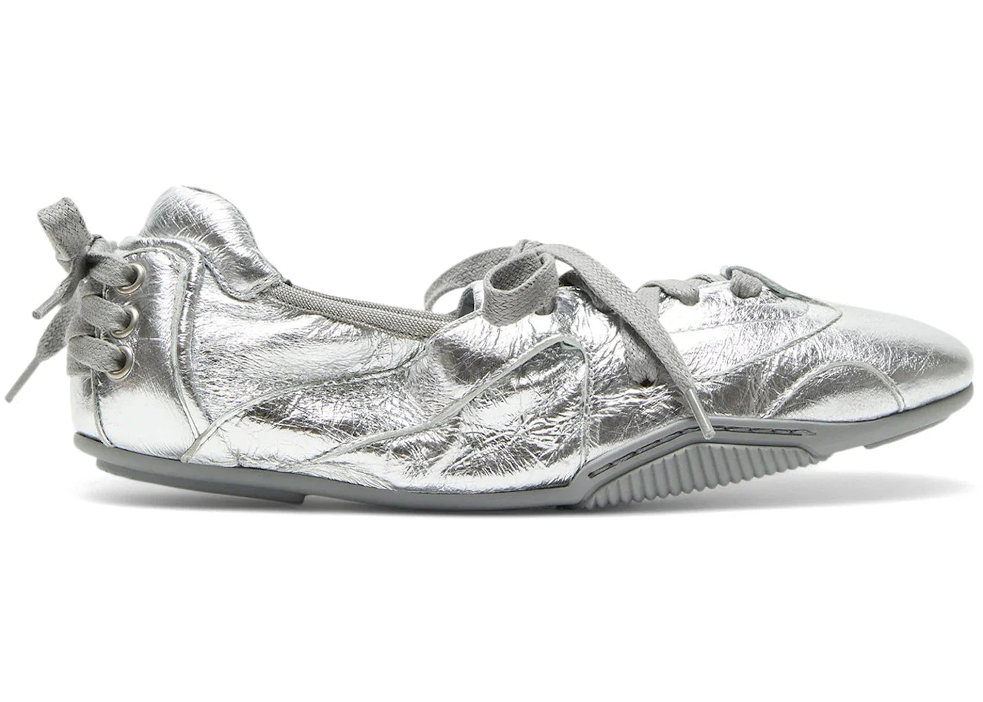 Acne Studios Lace-Up Leather Shoes Silver Grey (Women's)