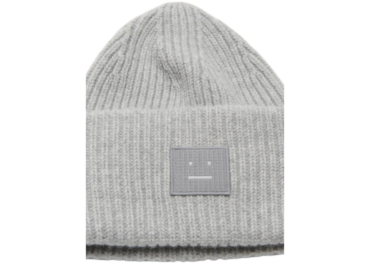 Acne Studios Large Face Logo Beanie Light Grey Melange