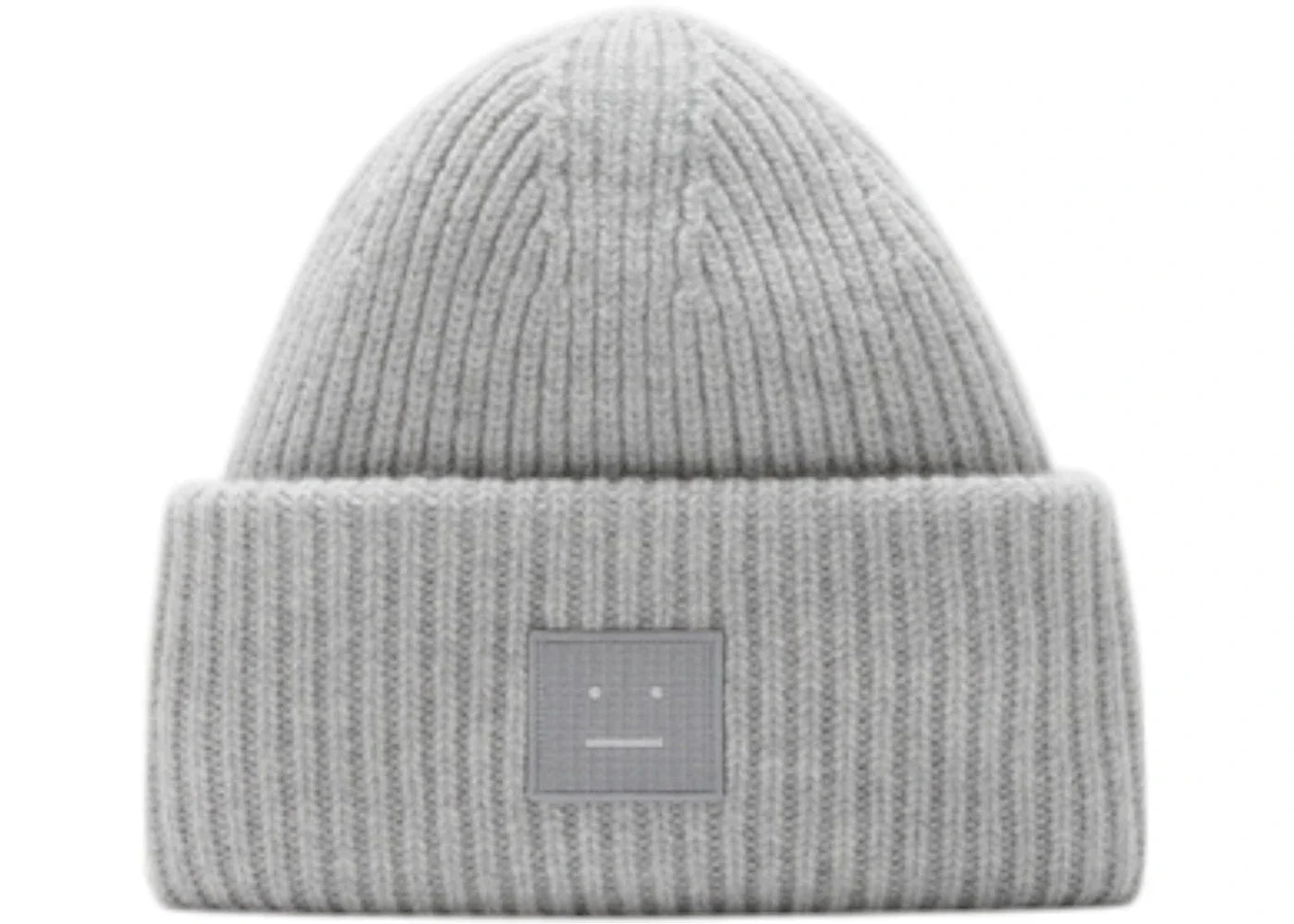 Acne Studios Large Face Logo Beanie Light Grey Melange