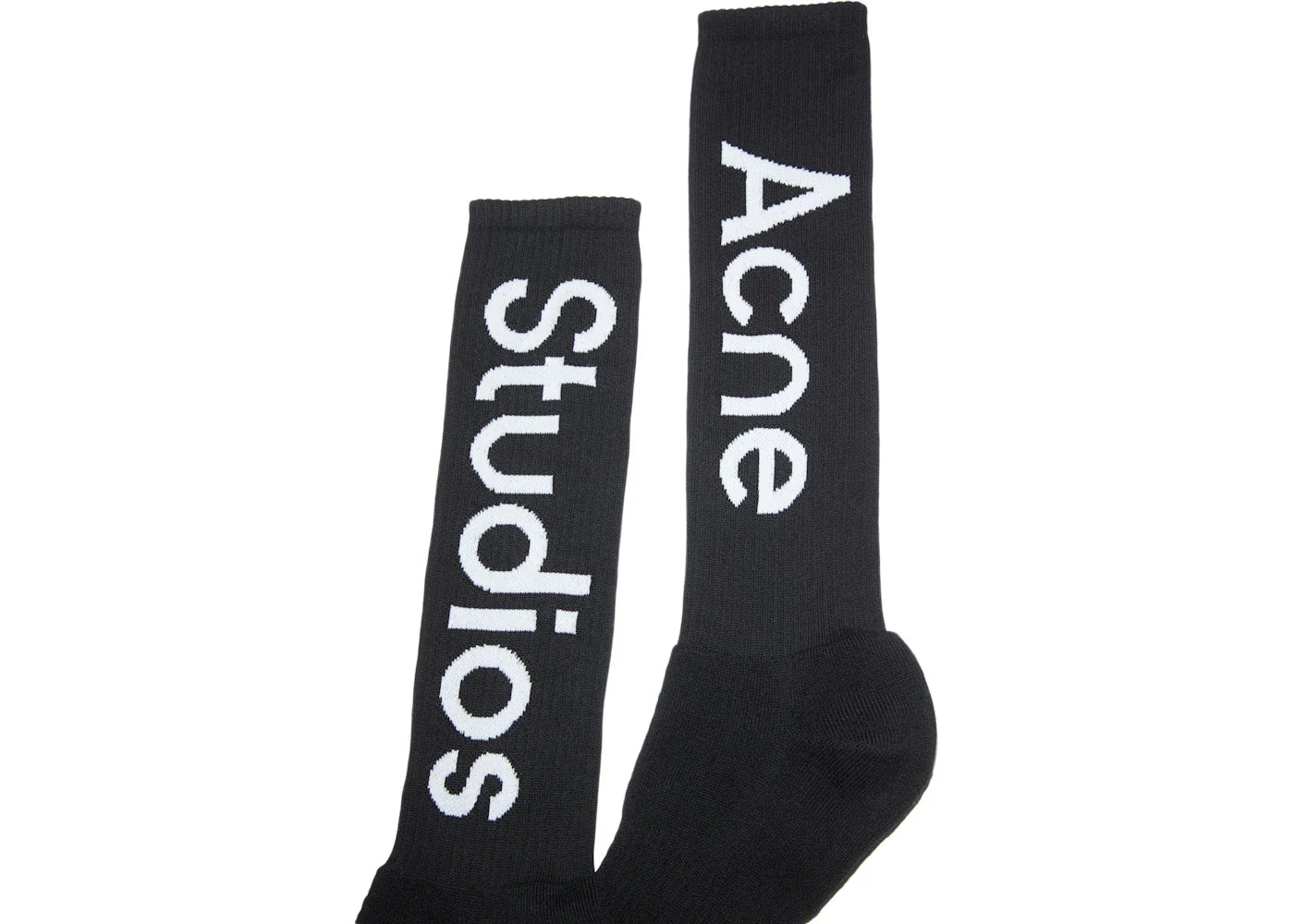 Acne Studios Logo Contrast Knee-High Socks Black