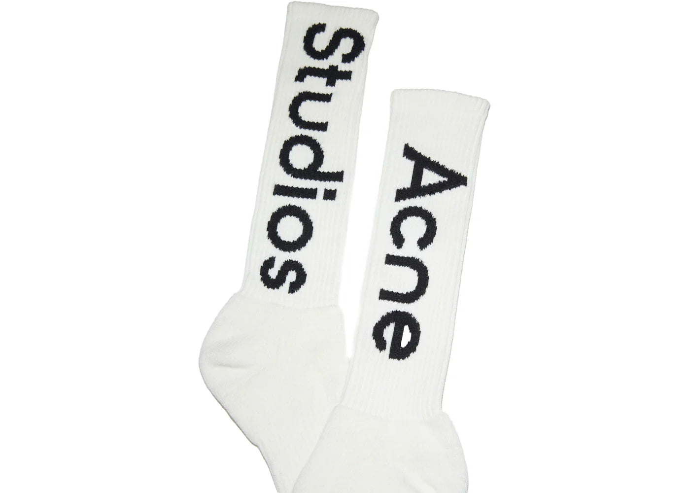 Acne Studios Logo Jacquard Knee-High Socks Off-White