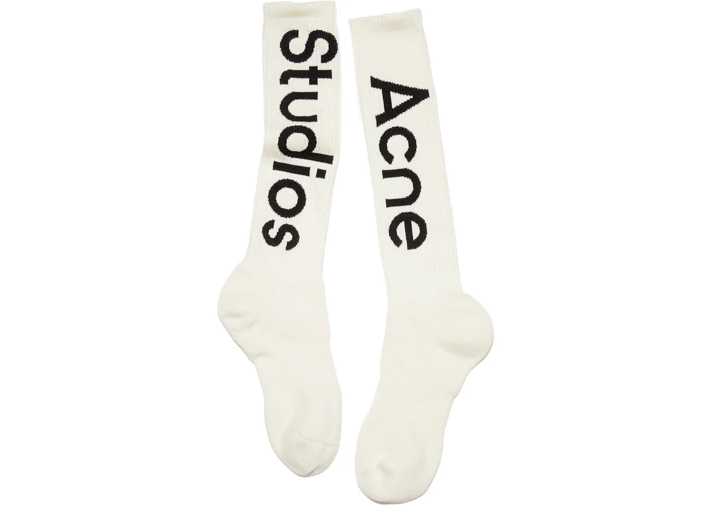 Acne Studios Logo Jacquard Knee-High Socks Off-White