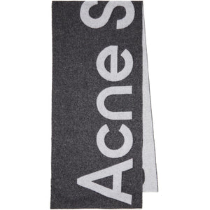 Acne Studios Logo Jacquard Scarf Black/Light Grey