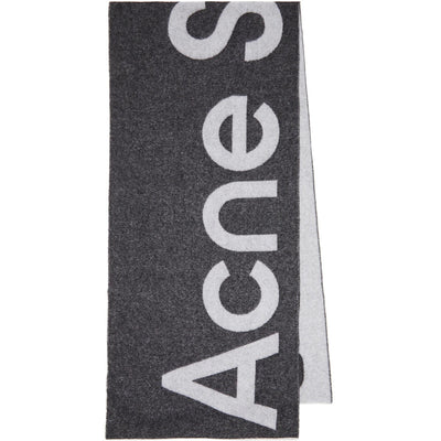 Acne Studios Logo Jacquard Scarf Black/Light Grey