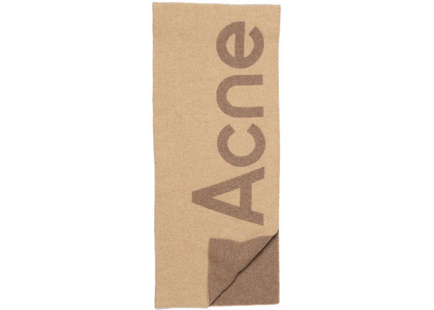 Acne Studios Logo Jacquard Scarf Camel Brown