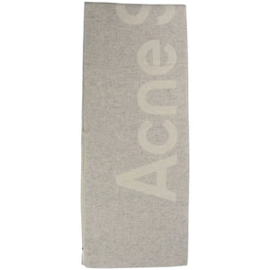 Acne Studios Logo Jacquard Scarf White/Light Grey