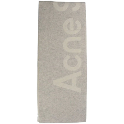 Acne Studios Logo Jacquard Scarf White/Light Grey