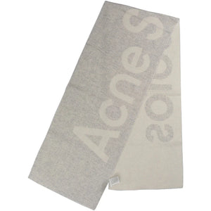 Acne Studios Logo Jacquard Scarf White/Light Grey