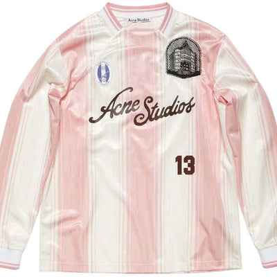 Acne Studios Logo Long Sleeve T-Shirt Pink/White