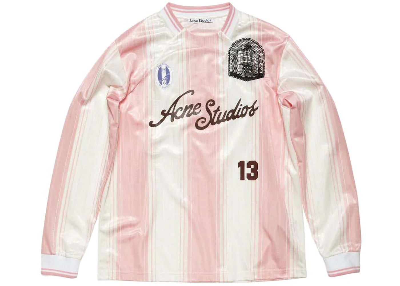 Acne Studios Logo Long Sleeve T-Shirt Pink/White