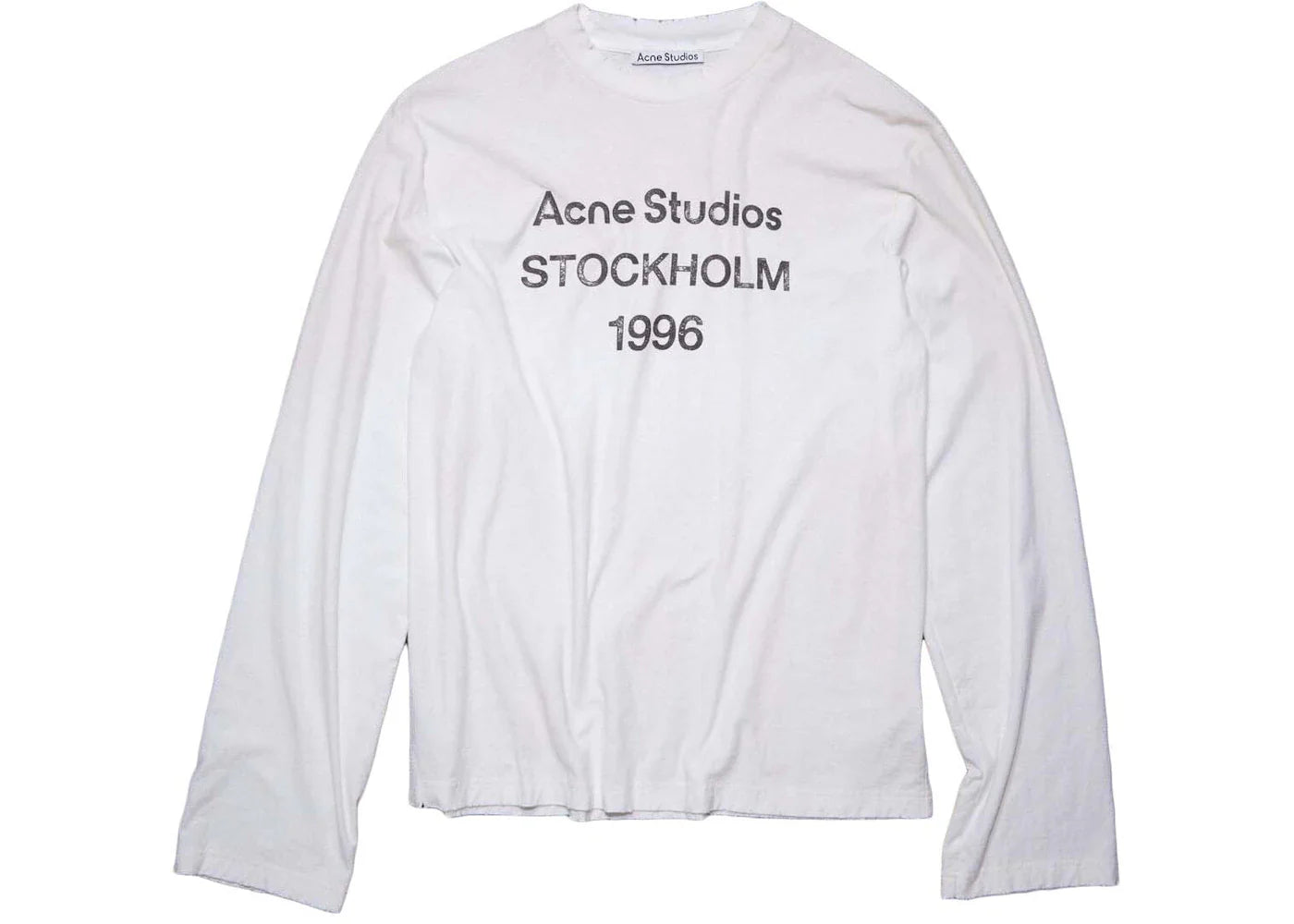 Acne Studios Logo Long Sleeve Tee White