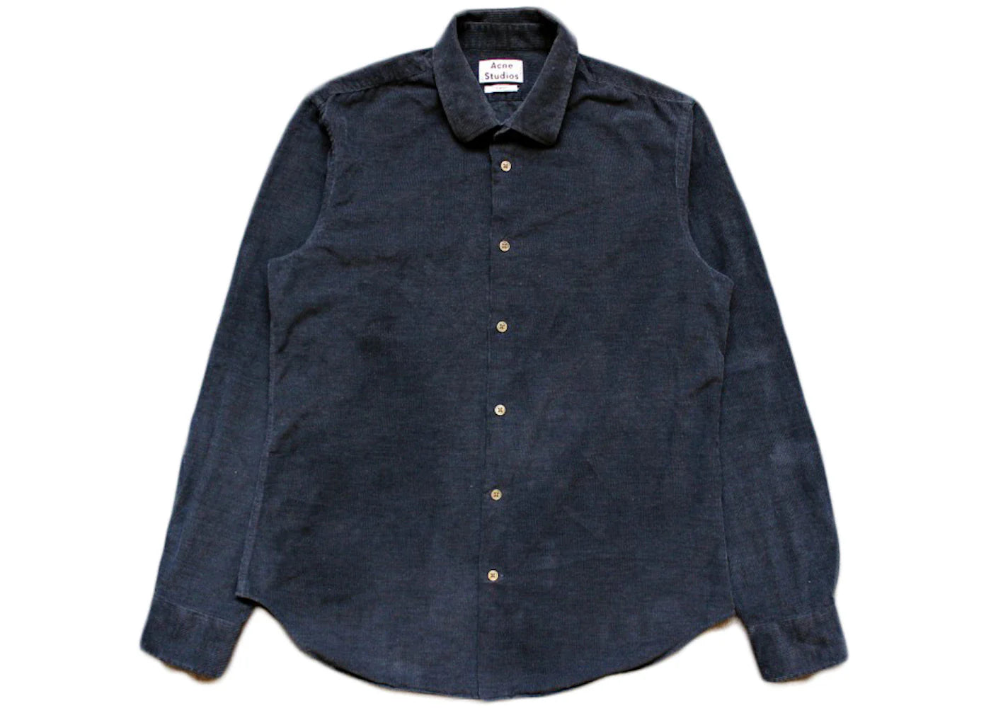 Acne Studios Mario Den Cord Button Up Shirt Black Indigo