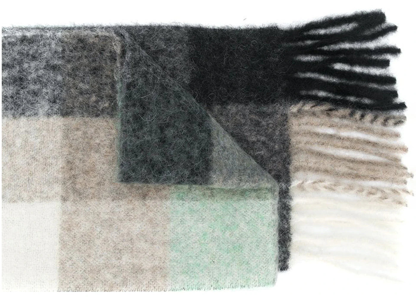 Acne Studios Multi Check Scarf Green/Grey/Black