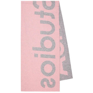 Acne Studios Oversized Logo Intarsia Scarf Light Pink/Grey