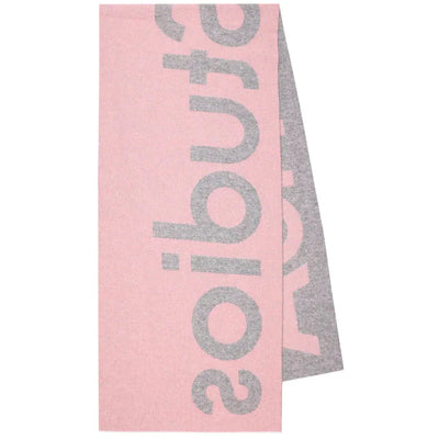 Acne Studios Oversized Logo Intarsia Scarf Light Pink/Grey
