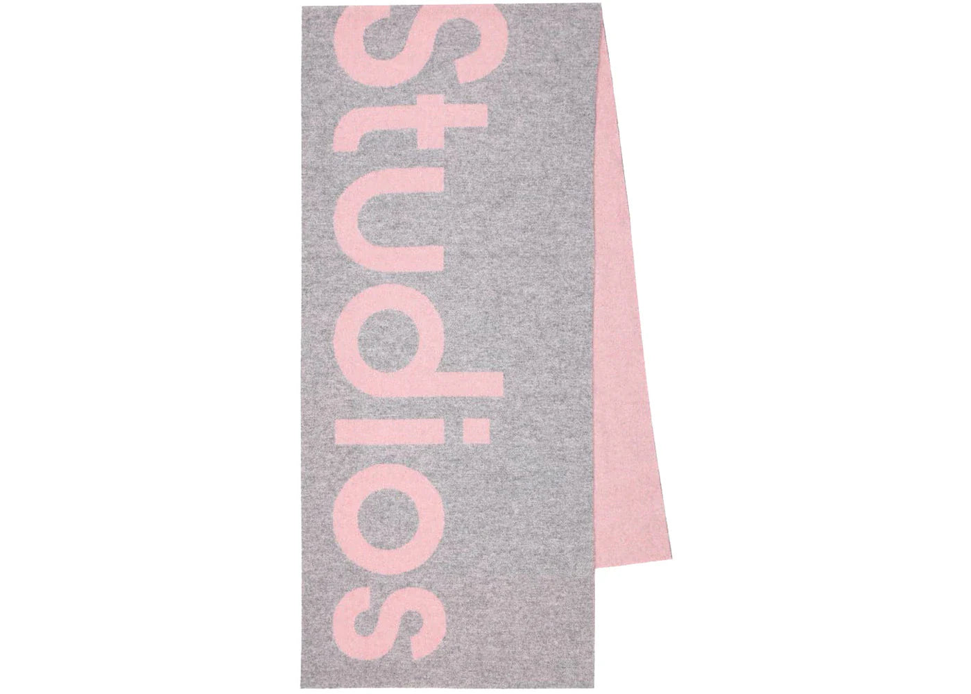 Acne Studios Oversized Logo Intarsia Scarf Light Pink/Grey