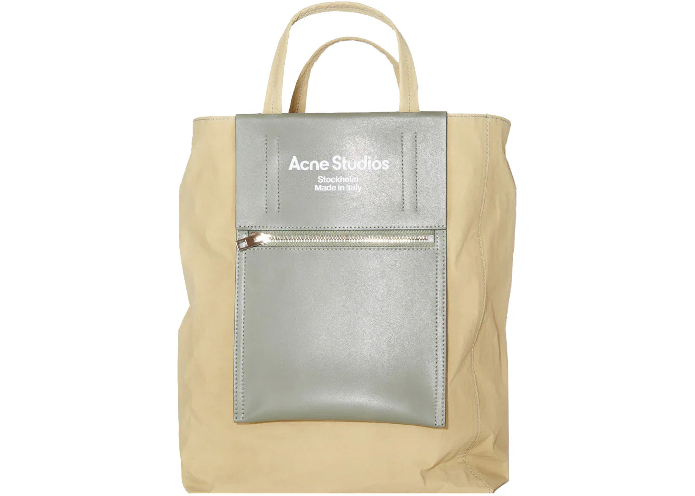 Acne Studios Papery Nylon Tote Bag Olive Green