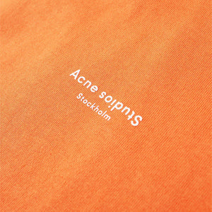 Acne Studios Reverse Logo Oversized Fit Hooded Sweatshirt Mandarin Orange