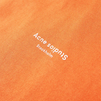 Acne Studios Reverse Logo Oversized Fit Hooded Sweatshirt Mandarin Orange