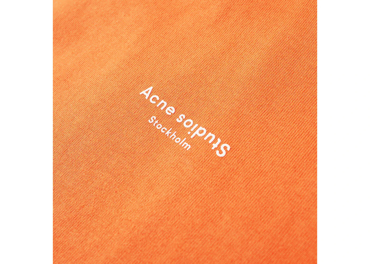 Acne Studios Reverse Logo Oversized Fit Hooded Sweatshirt Mandarin Orange