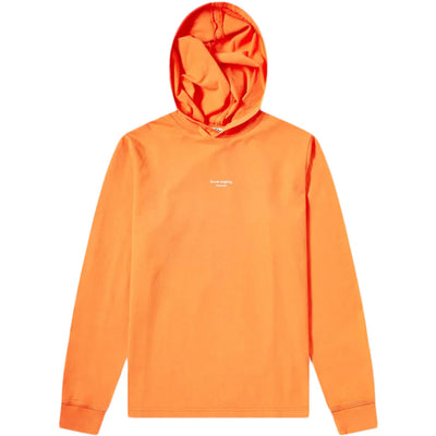 Acne Studios Reverse Logo Oversized Fit Hooded Sweatshirt Mandarin Orange
