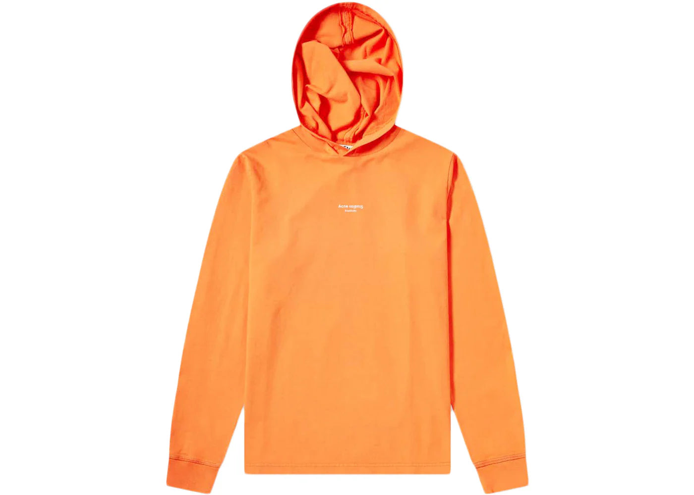 Acne Studios Reverse Logo Oversized Fit Hooded Sweatshirt Mandarin Orange