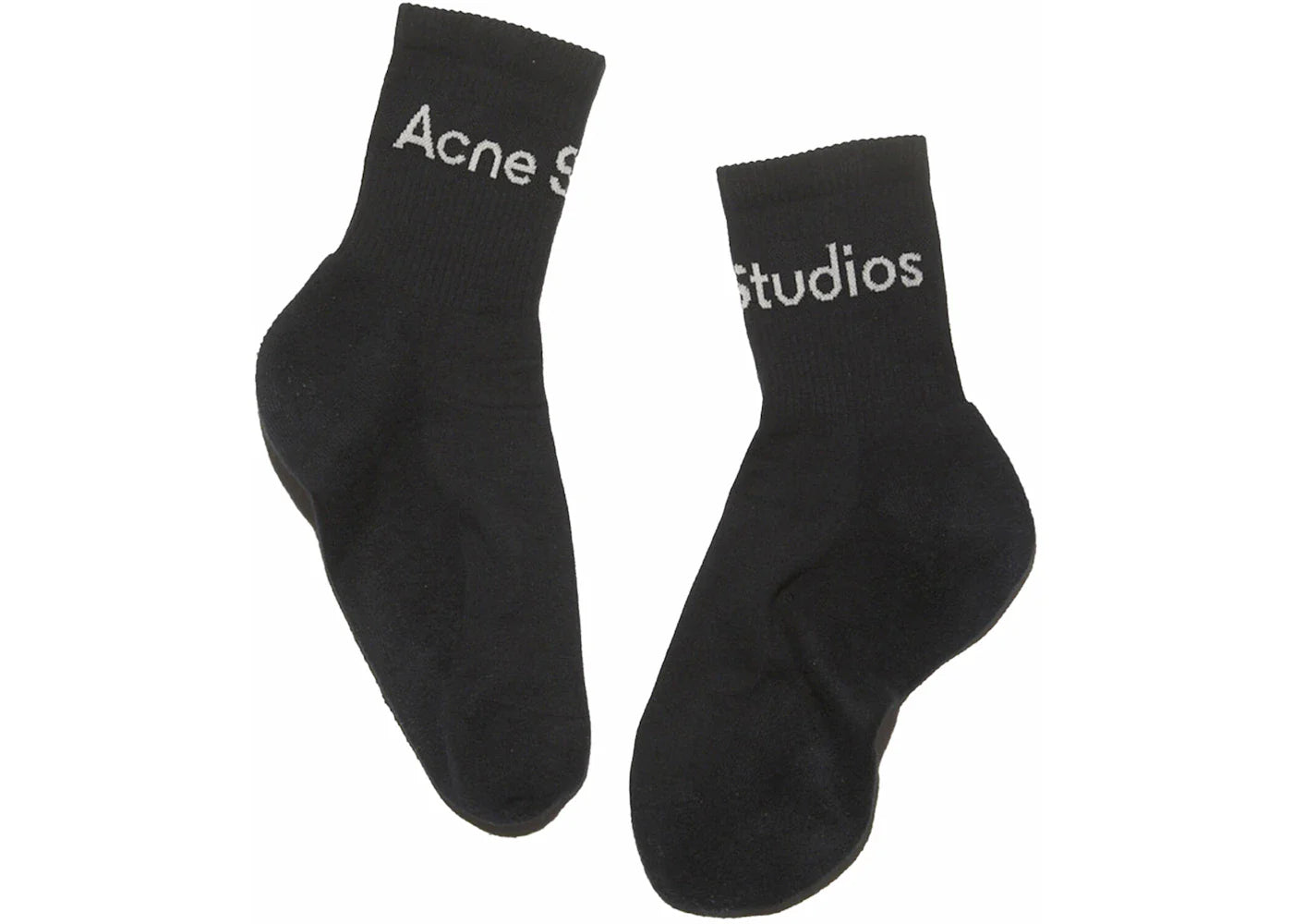 Acne Studios Ribbed Logo Socks Black/Ivory