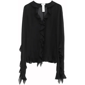 Acne Studios Ruffle Blouse Black 900