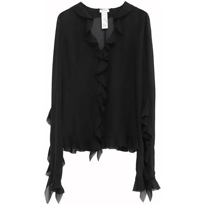 Acne Studios Ruffle Blouse Black 900