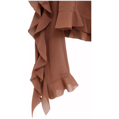 Acne Studios Ruffle Blouse Toffee Brown All