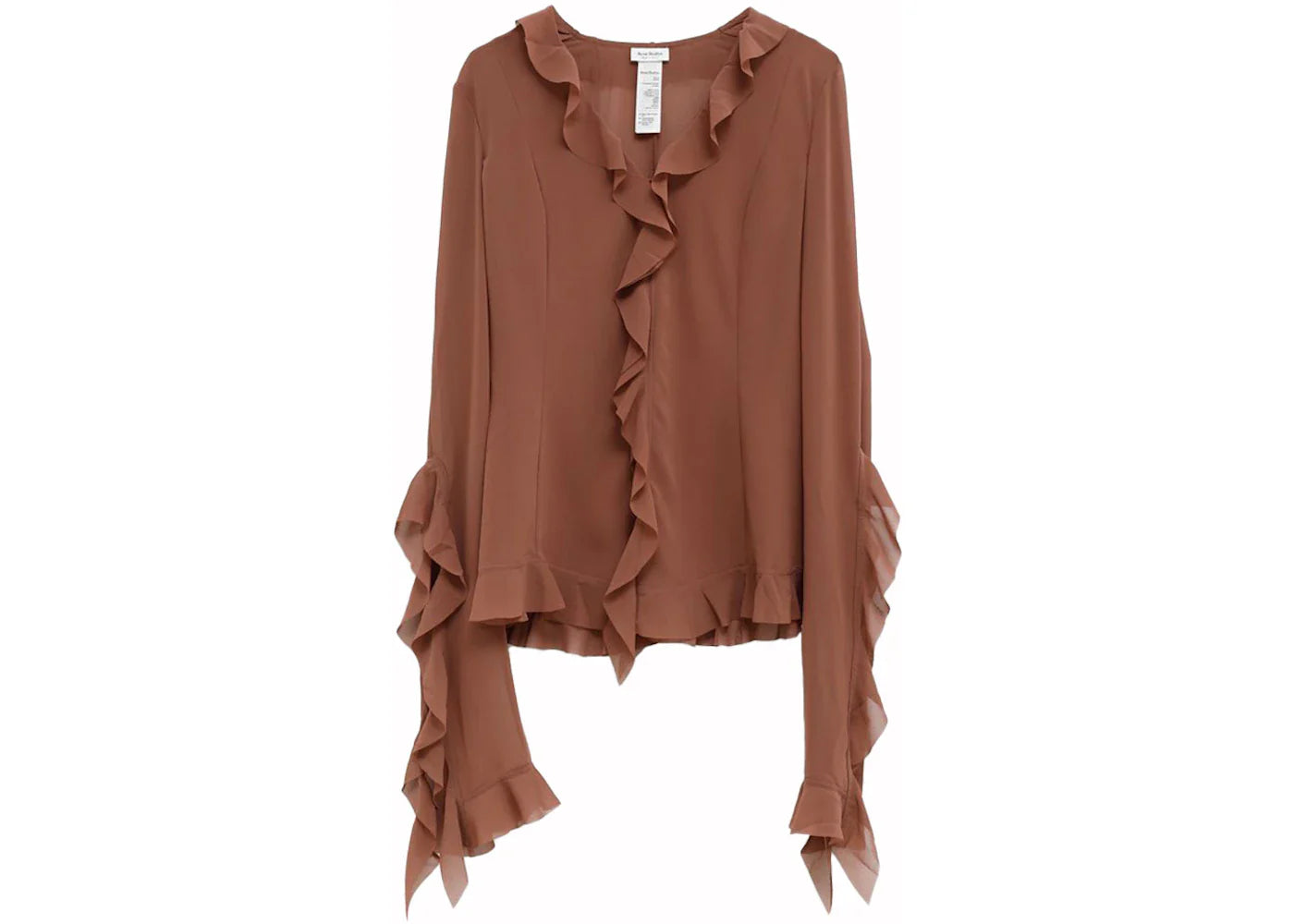 Acne Studios Ruffle Blouse Toffee Brown All