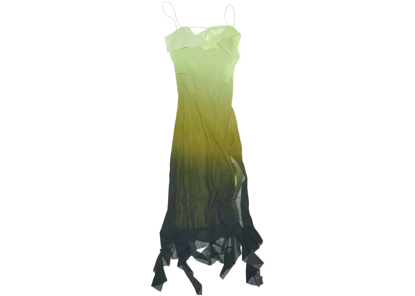 Acne Studios Ruffle Strap Dress Green