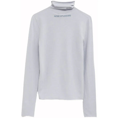Acne Studios Turtleneck Sweater in Lightweight Jersey Ice Blue Aqh