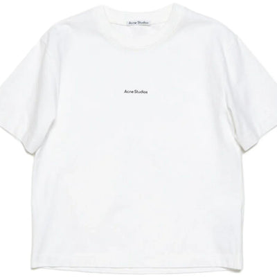 Acne Studios Womens Logo T-shirt Optic White