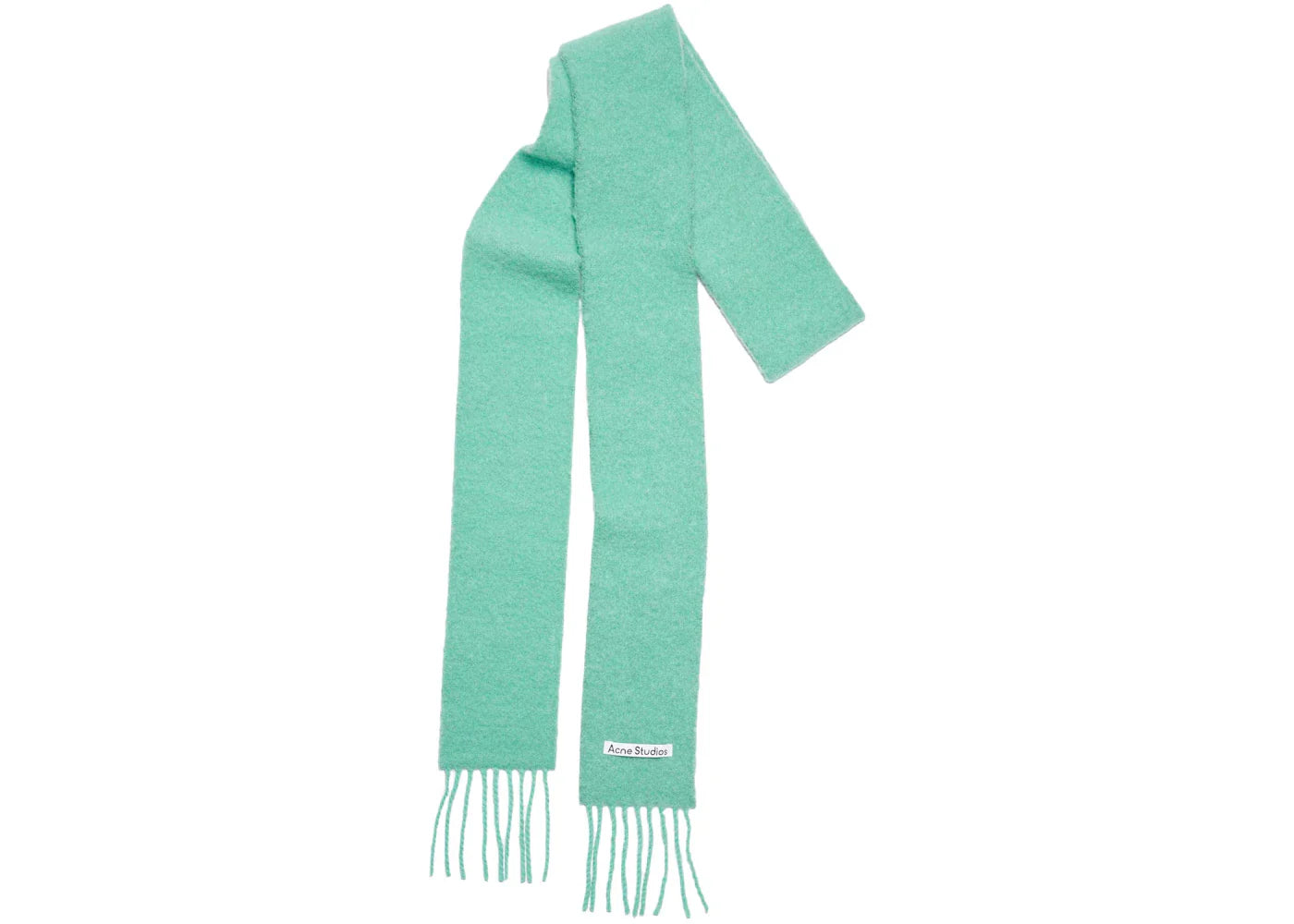 Acne Studios Wool-Alpaca Fringe Scarf Jade Green
