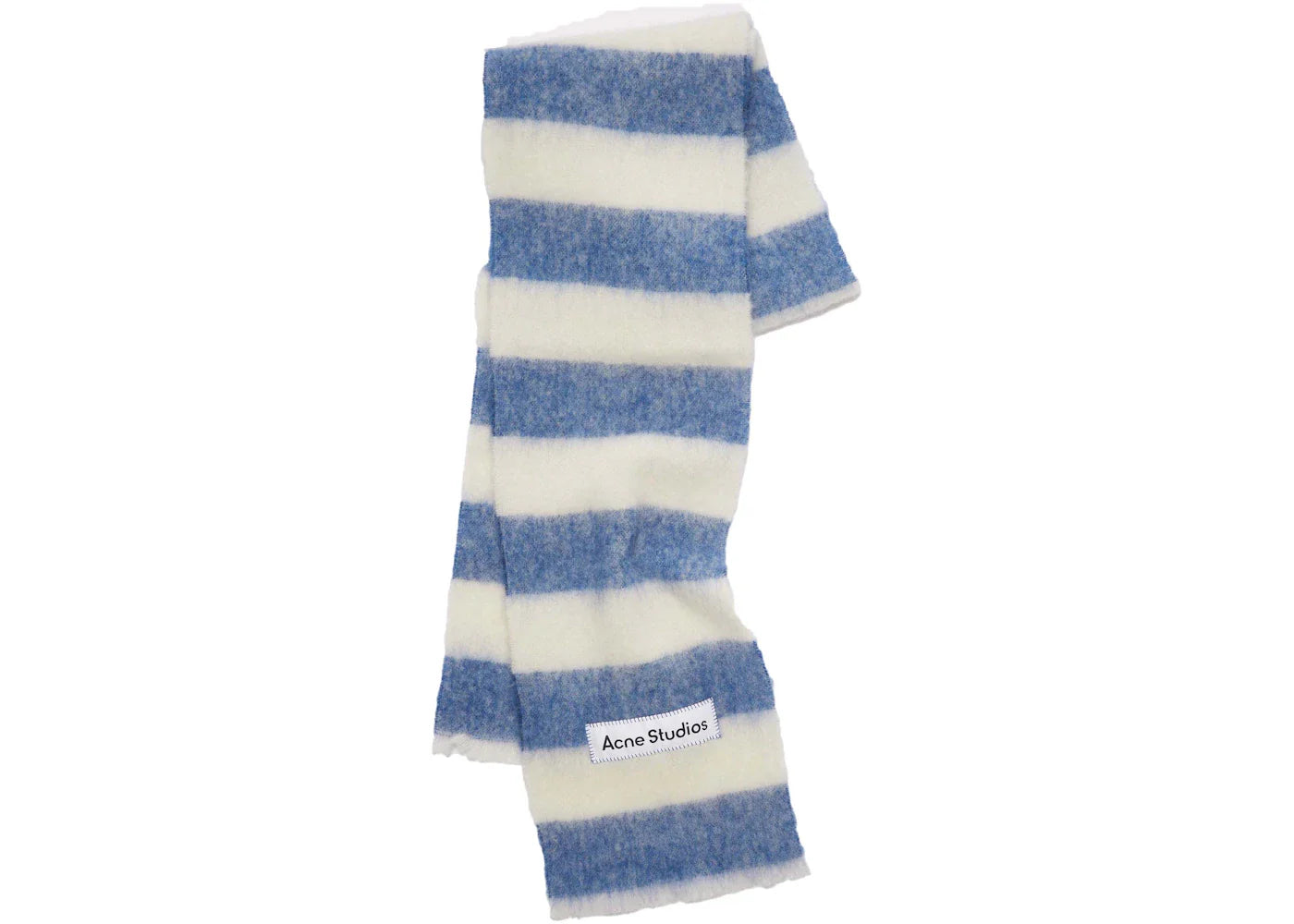 Acne Studios Wool-Blend Stripe Scarf Blue/White