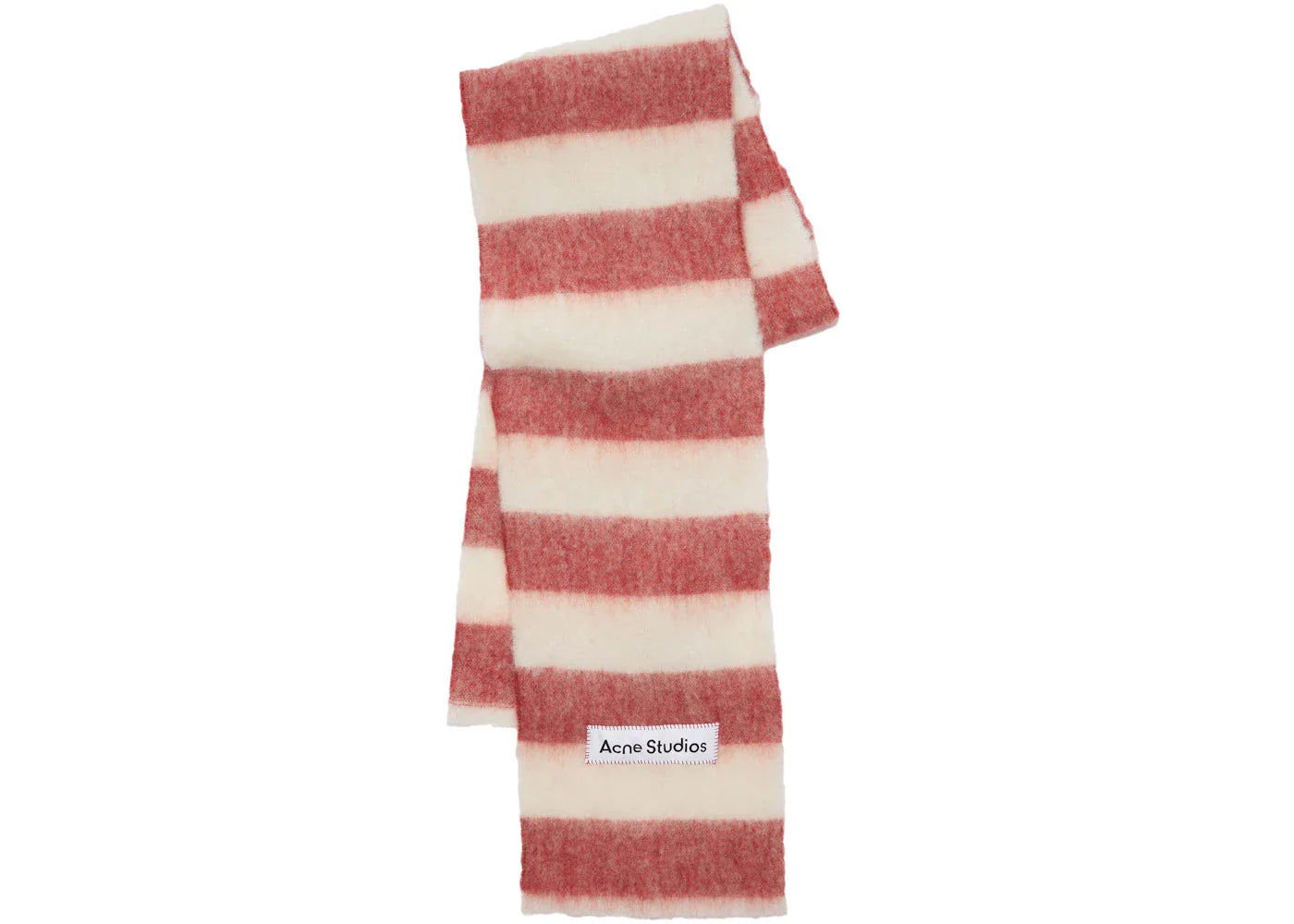 Acne Studios Wool-Blend Stripe Scarf Red/White