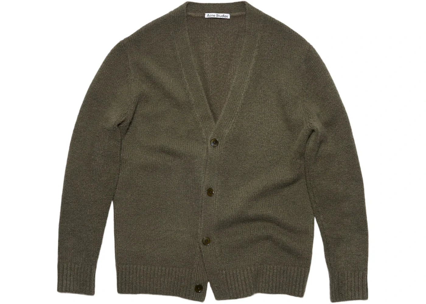 Acne Studios Wool-Blend V-Neck Button-Up Cardigan Forest Green