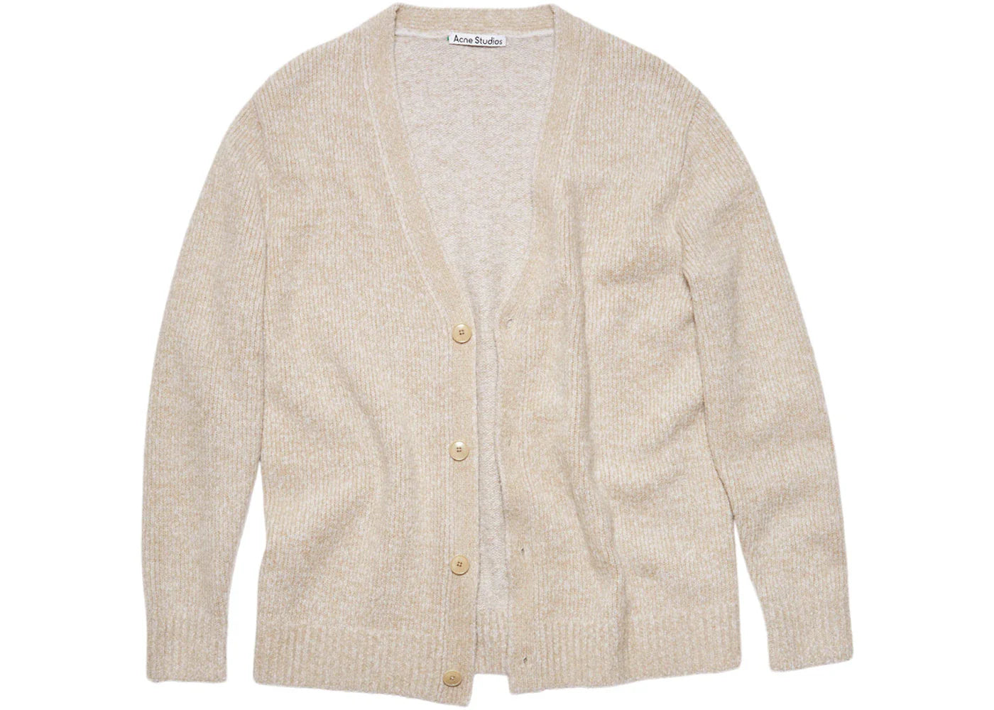 Acne Studios Wool-Blend V-Neck Button-Up Cardigan Light Taupe
