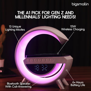 G Lamp with Speaker, Clock and Wireless Charger