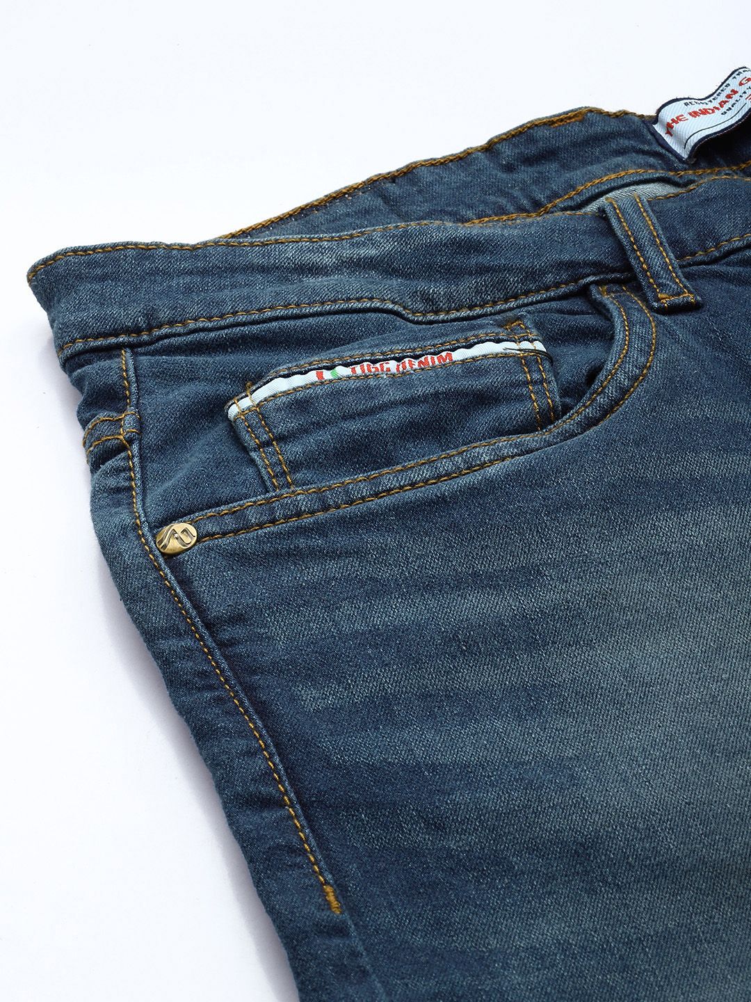 Men's Blue Slim Straight Fit Solid Jeans