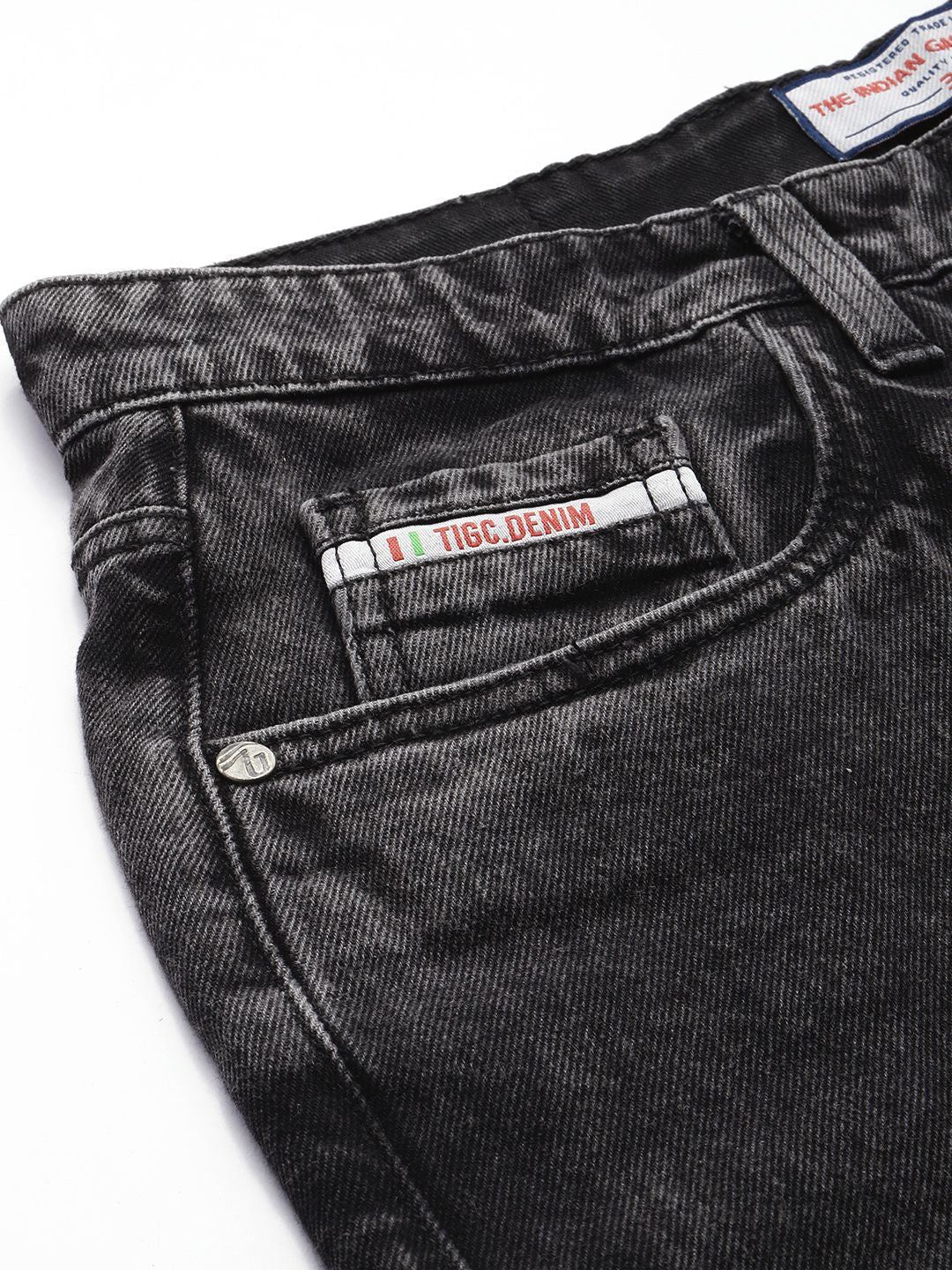Men's Black Vintage Straight Fit Distressed Jeans