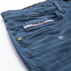 Men's Blue Slim Straight Fit Solid Jeans