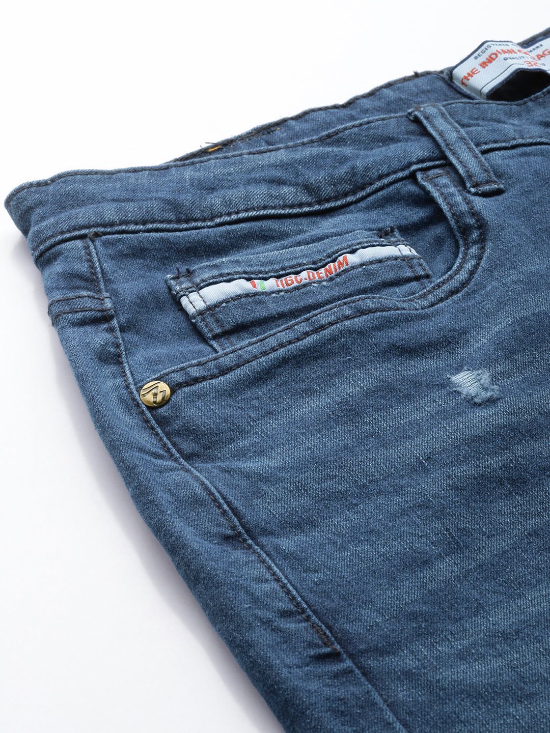 Men's Blue Slim Straight Fit Solid Jeans