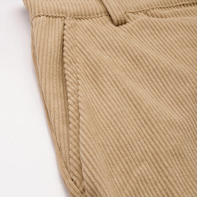 Men's Khaki Straight Fit Textured Trousers