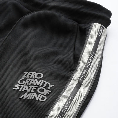 Men's Black Relaxed Fit Printed Wide Leg Joggers