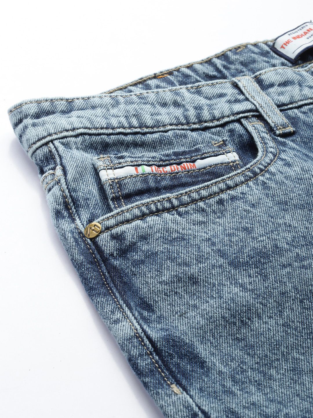 Men's Blue Dad Fit Solid Jeans